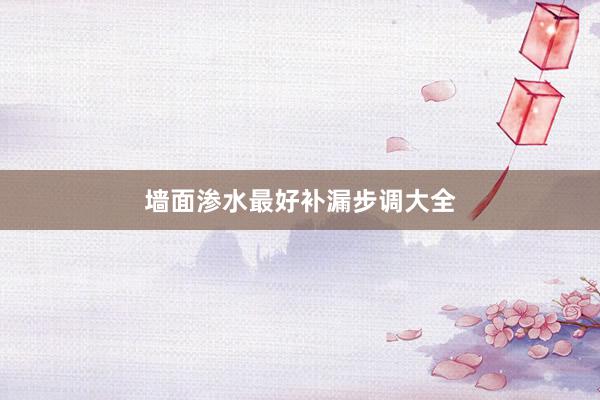 墙面渗水最好补漏步调大全