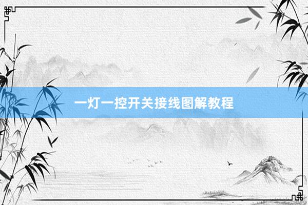 一灯一控开关接线图解教程