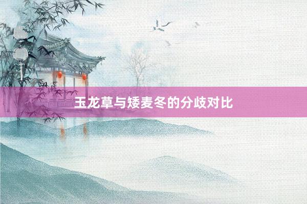 玉龙草与矮麦冬的分歧对比